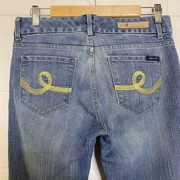 Seven7 Premium Denim Boot Cut Med Wash Jeans 6 - Picture 7 of 12